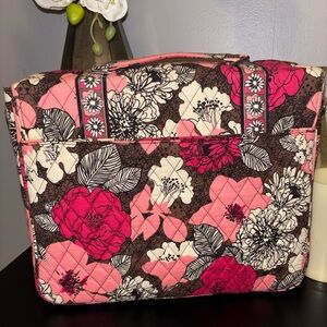 Vera Bradley Pink and Brown Floral Laptop Bag
